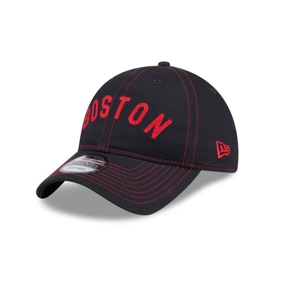 Boston Red Sox Black & Red Adjustable Black‎ Strapback New Era Cap - NWT - Picture 1 of 5